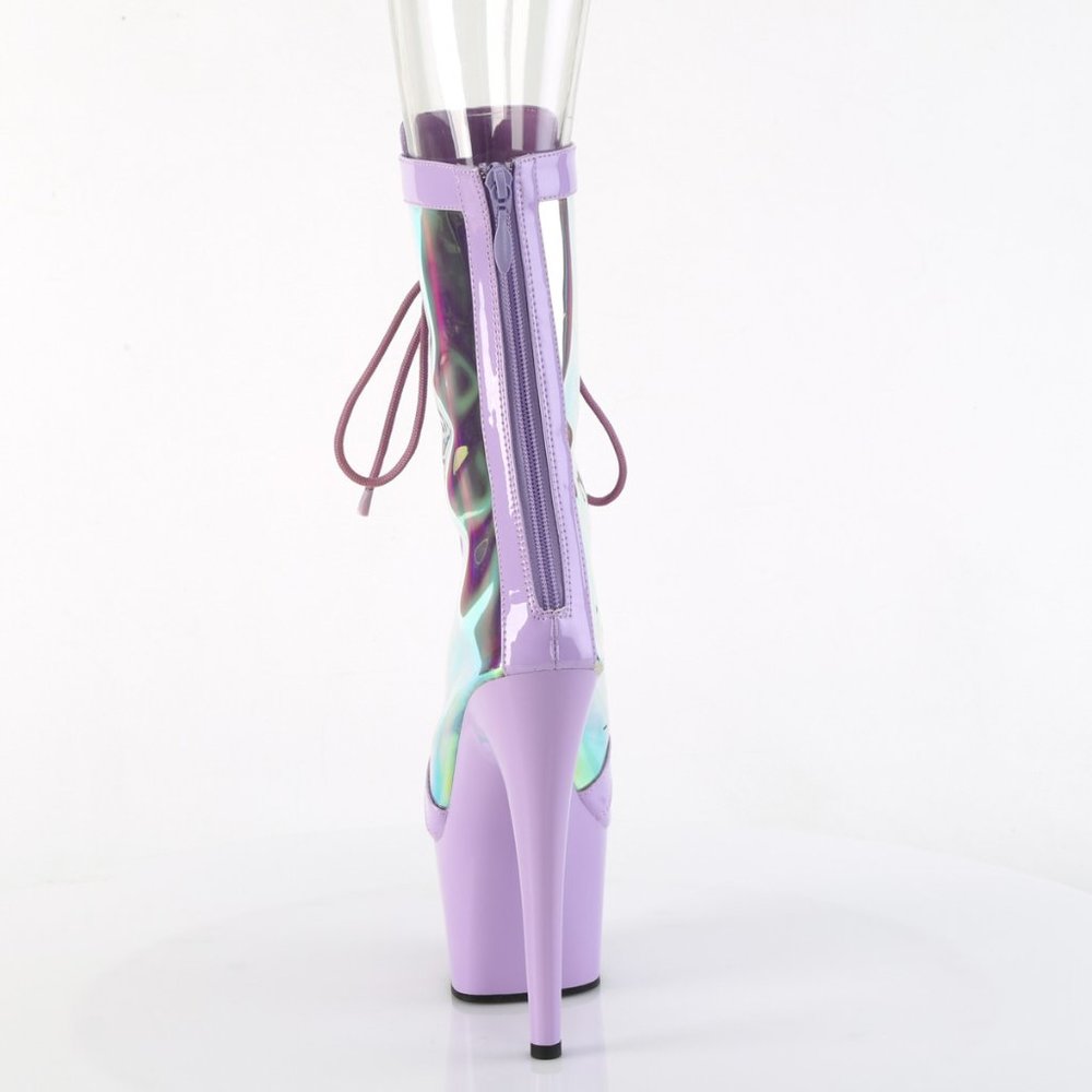 Pleaser Adore 1047 Lavender Hologram Platform Boots High Heels - Picture 2 of 5